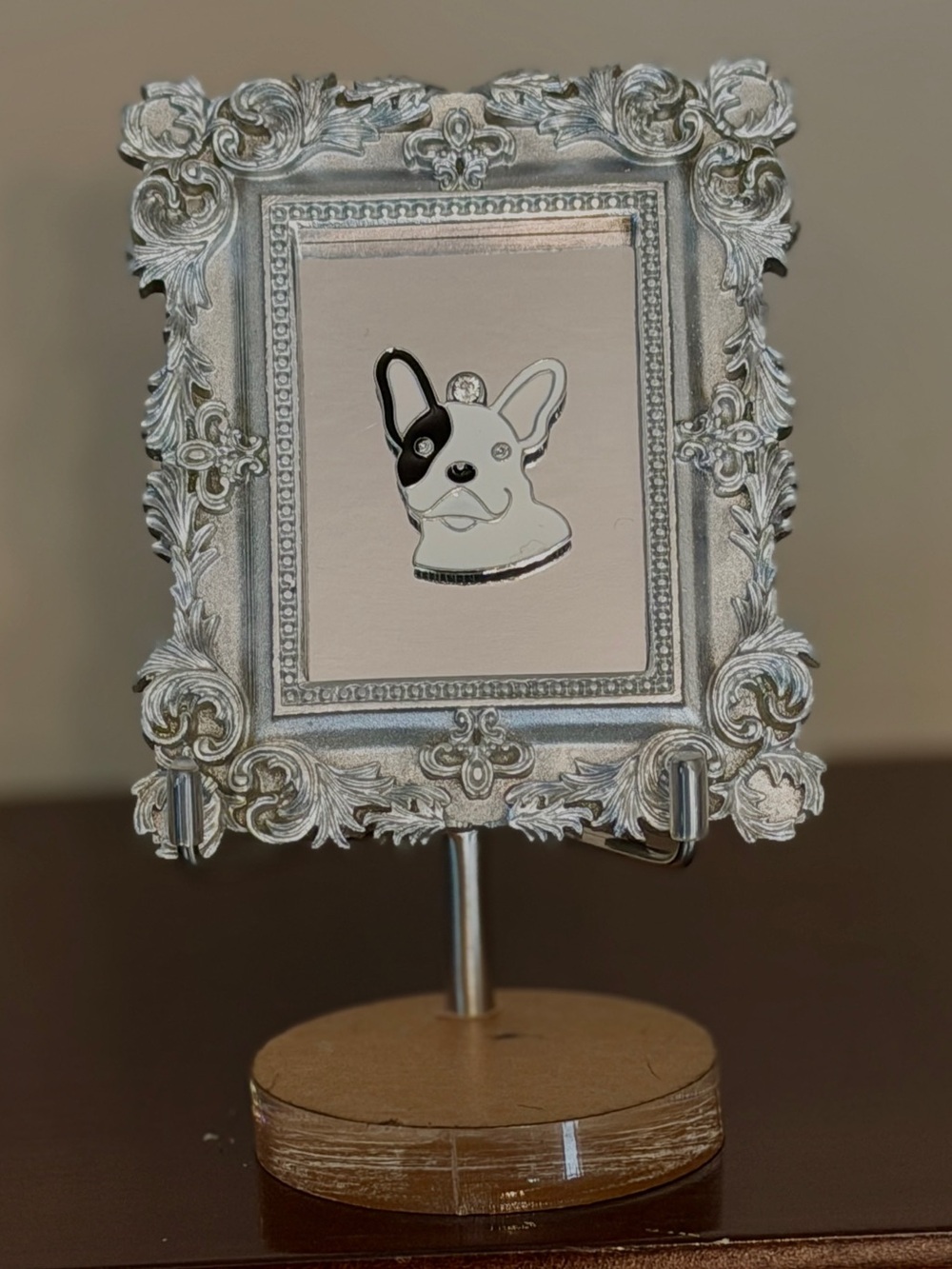 Silver Framed French Bulldog Mini Art | Easel & Magnets Included - Picture 2 of 9